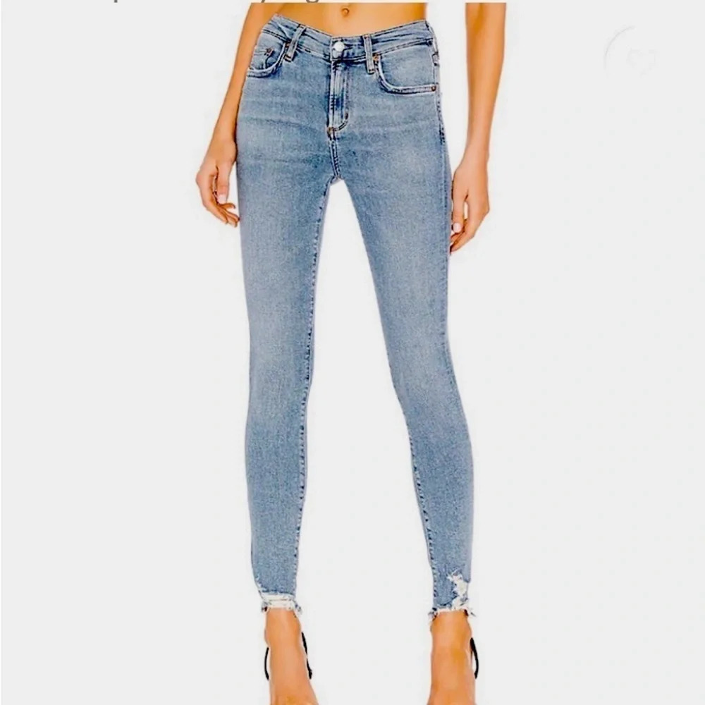 Agolde Light Wash Distressed Destroyed Hem Jeans Size 26